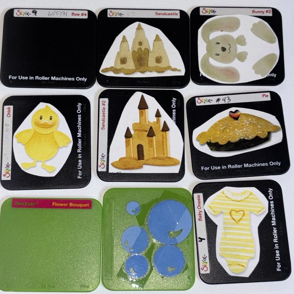 SIZZIX Beach Die Cut Thin Dizzix Dies Set of 9 SIZZIX Bunny Sizzix Pie Die cut